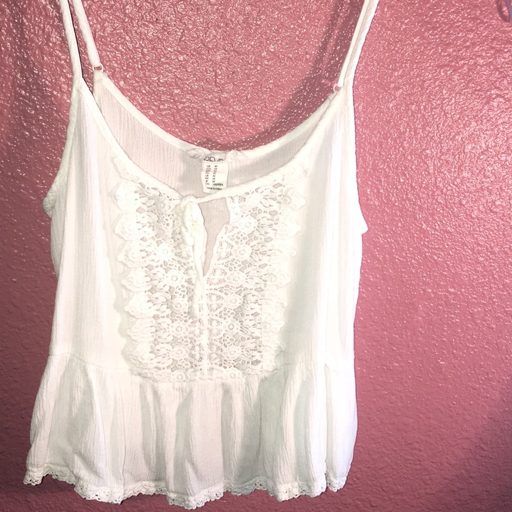 white laced crop top